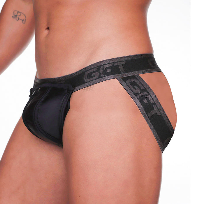 2 Fetiche Black Jockstrap vista frontal de Gigo Underwear