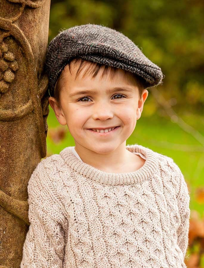 Children's Tweed Flat Cap - Silver #color_silver