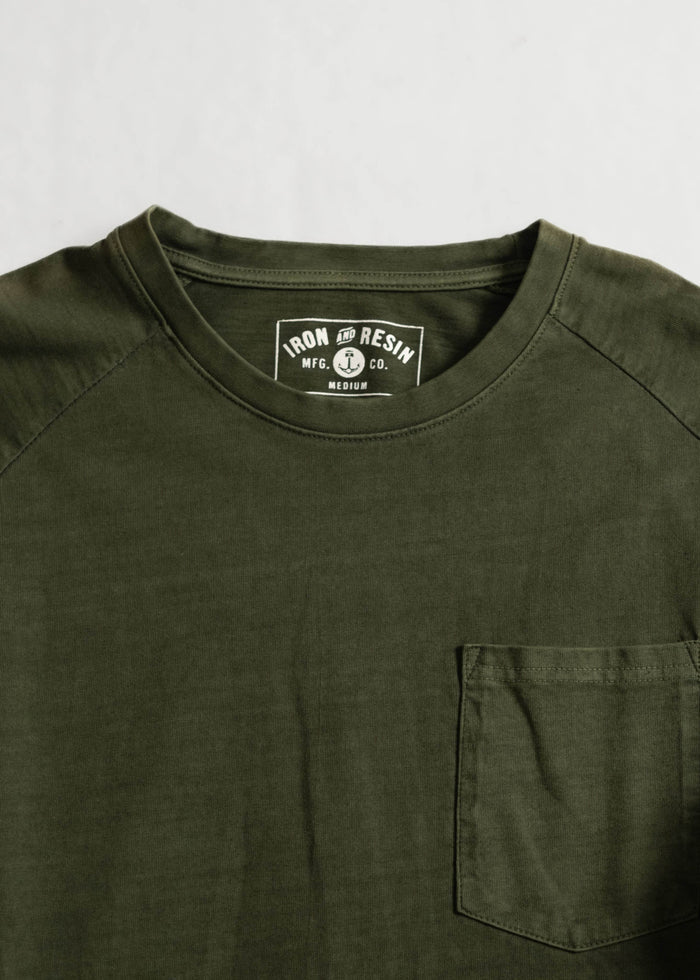 Faded Pocket Raglan - Iron & Resin