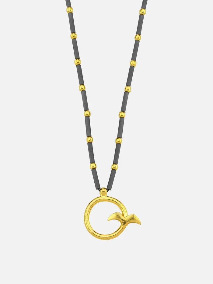 MICHAEL'S Hematite Single Bird Kolye - Necklaces KOLYE