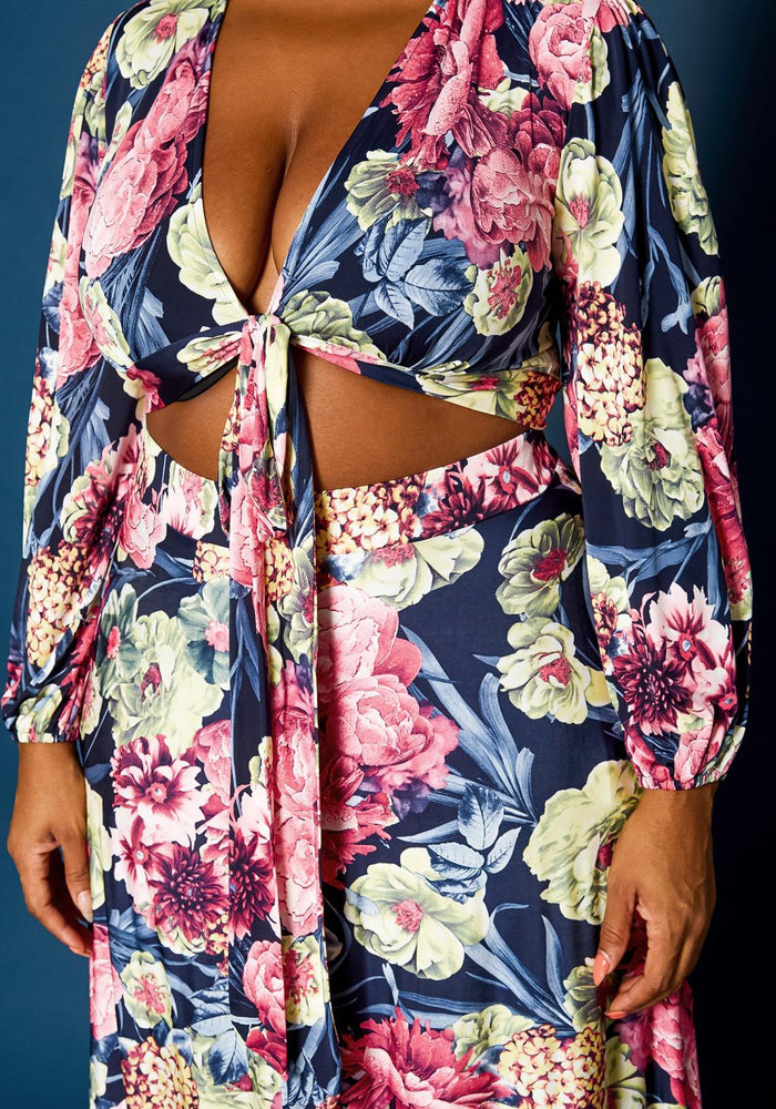Hi Curvy Plus Size Women Floral Pattern Two Piece Set Made in USA