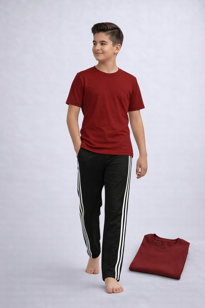 Kids Maroon T-Shirt – Soft Casual Wear - Hinz Clothing
