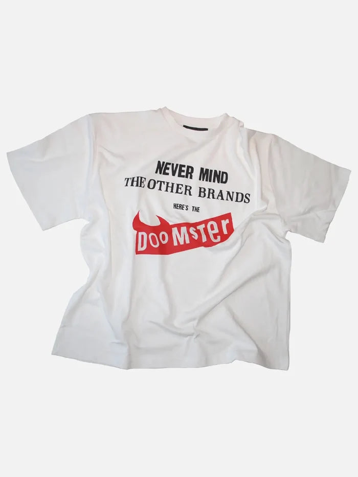 DOOMSTER Never Mind Tee - White - T-Shirts T-SHIRT
