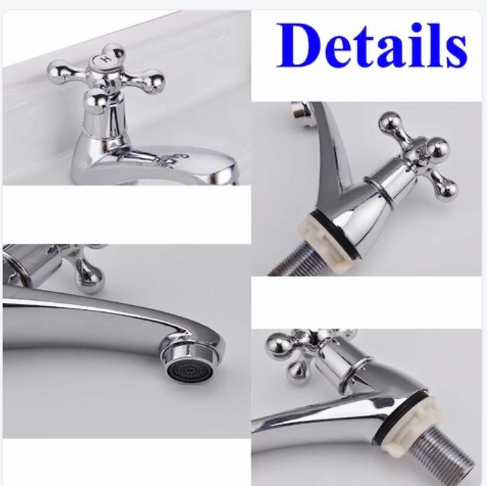 Pair Traditional Double Basin Taps for Kitchen Basin Sink