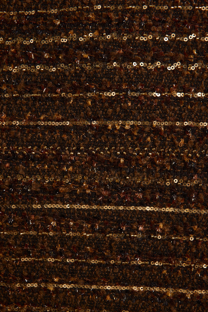 Additional view of the Prescott Mocha and Gold Micro Mini Skirt from a different perspective.