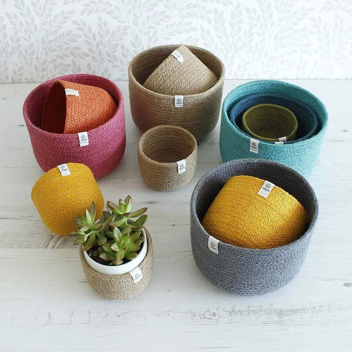 Respiin Tall Jute Basket Set - Ocean &Keep