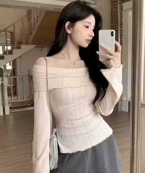 Solid Polyester Long Sleeve Top for Women | Latest Trendy Design
