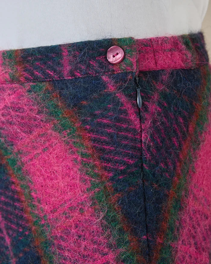 Tammy Lined Checked Wool Rich A Line Skirt