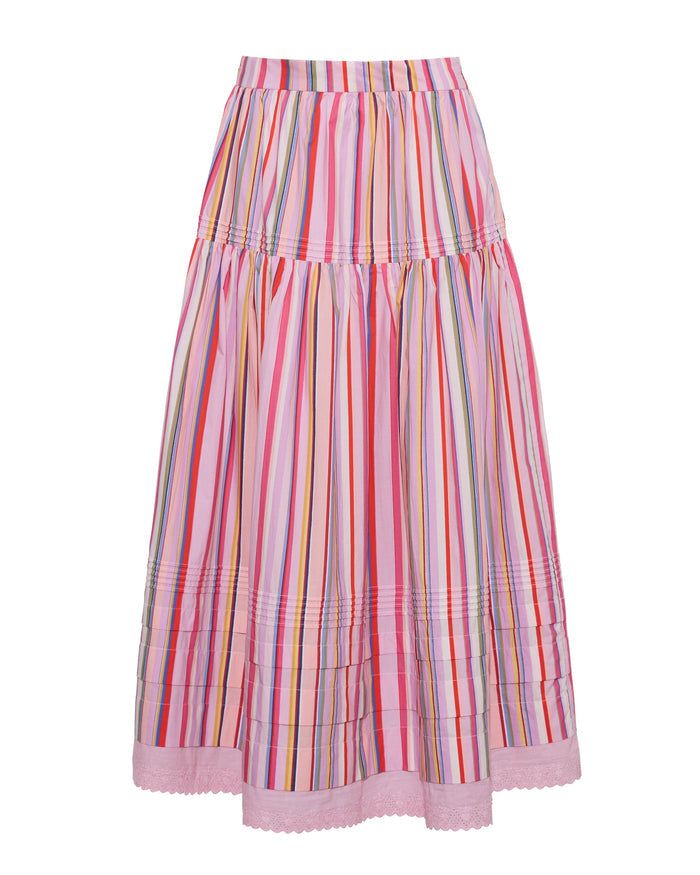 Vanessa Skirt in Multi Stripe
