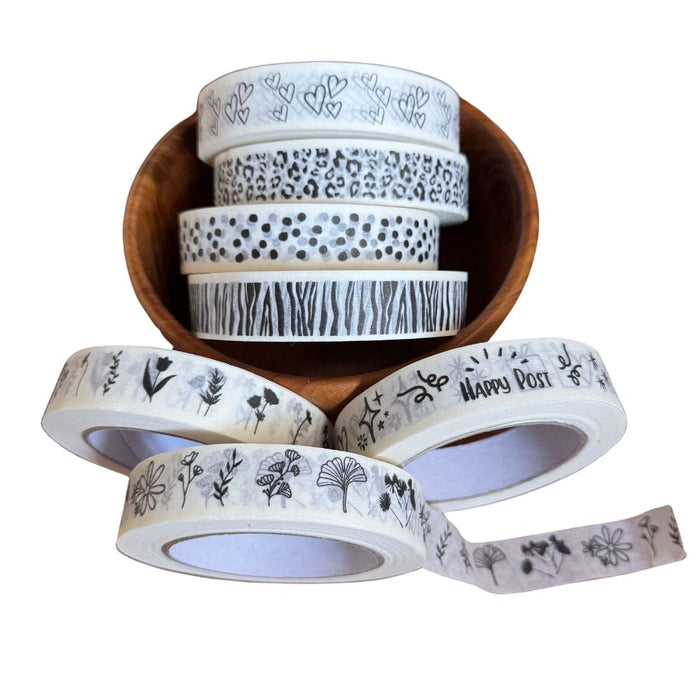Black & White Printed Paper Tape 24mm x 50m &Keep