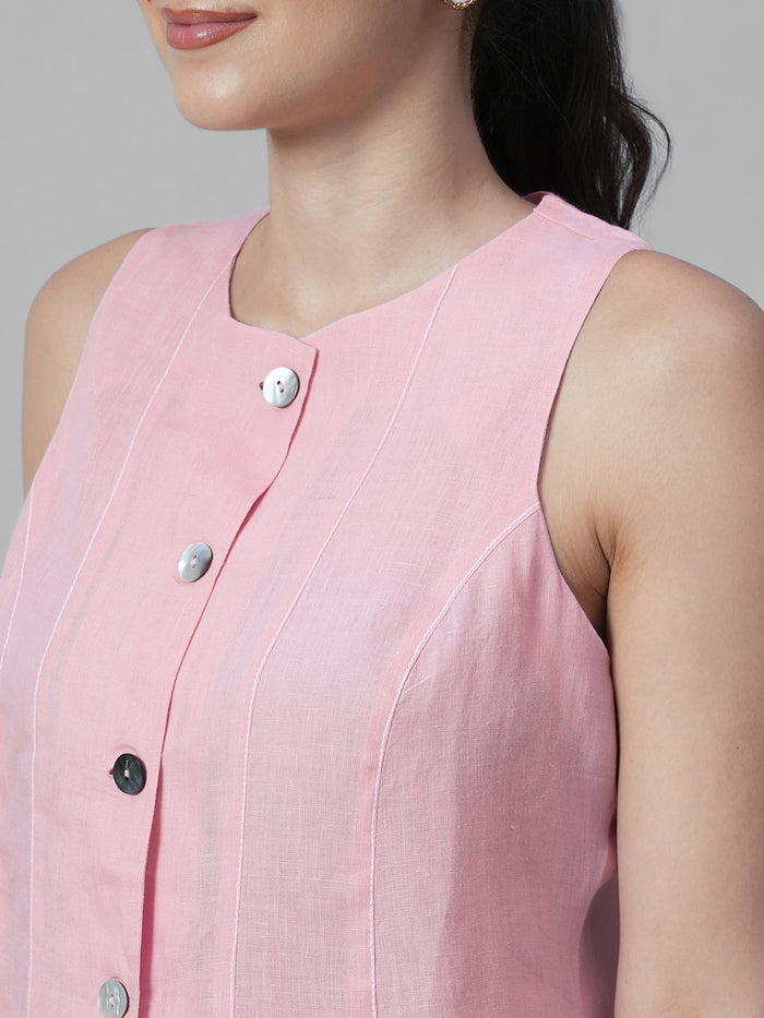 Women's Rose 100% Linen Regular Fit Blouse