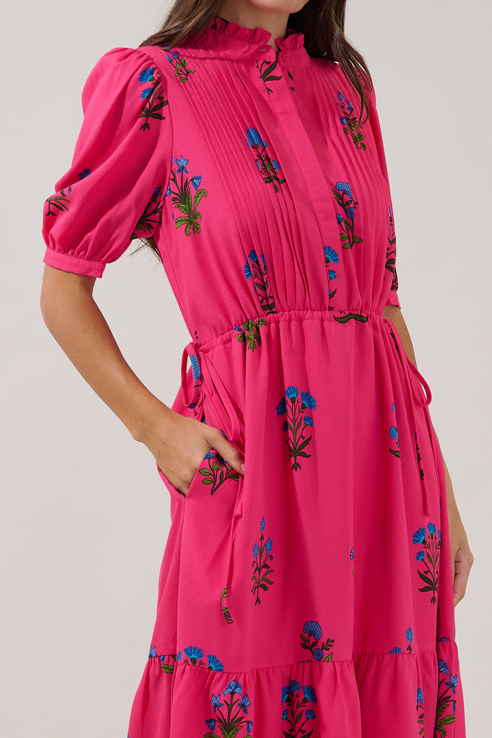 Zurum Pleated Midi Dress Genora Floral