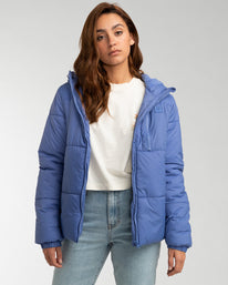 Billabong Ladies A Division Transport Puffer 3 Hooded Zip Up Jacket