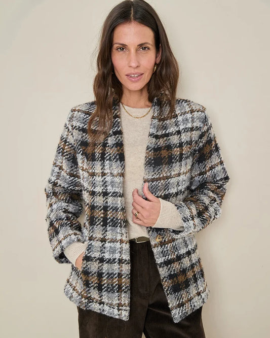 Bryony Fully Lined Wool Mix Checked Jacket