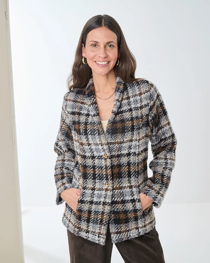 Bryony Fully Lined Wool Mix Checked Jacket