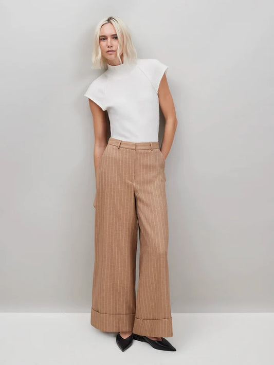 Caramel Pinstripe Trouser