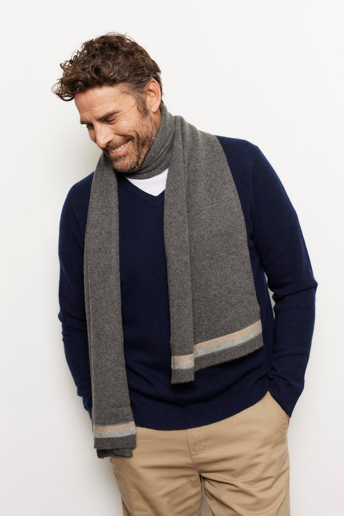 Alessandra Cashmere Accessory ONE SIZE / CHARCOAL Charlie Cashmere Scarf in Charcoal