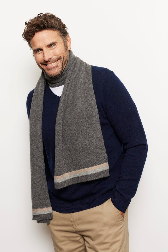 Alessandra Cashmere Accessory ONE SIZE / CHARCOAL Charlie Cashmere Scarf in Charcoal