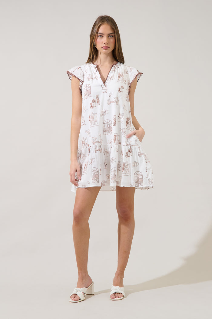 Damry Shift Mini Dress Toile