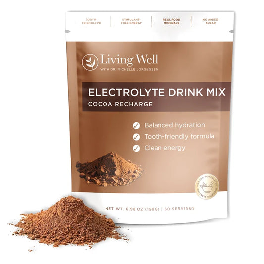 Cocoa Recharge electrolyte drink mix by Living Well with Dr. Michelle