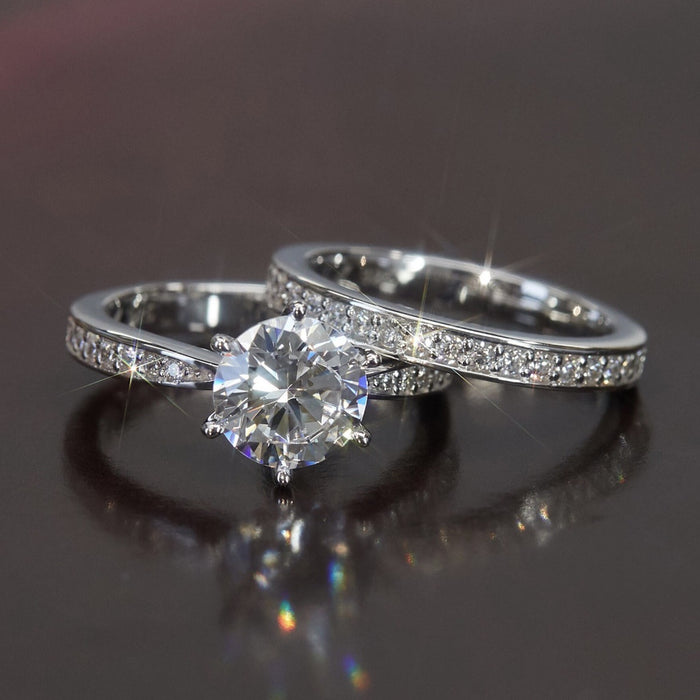European And American Fashion Women's Ring Alloy Inlaid Zircon