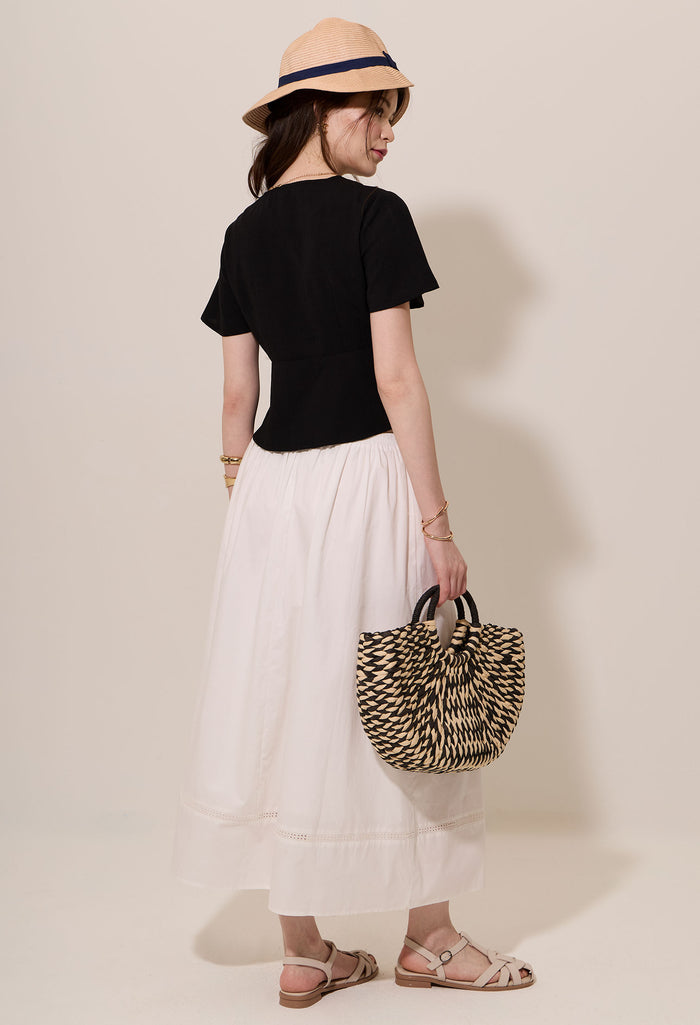 Gathered Peplum Short Sleeve Blouse