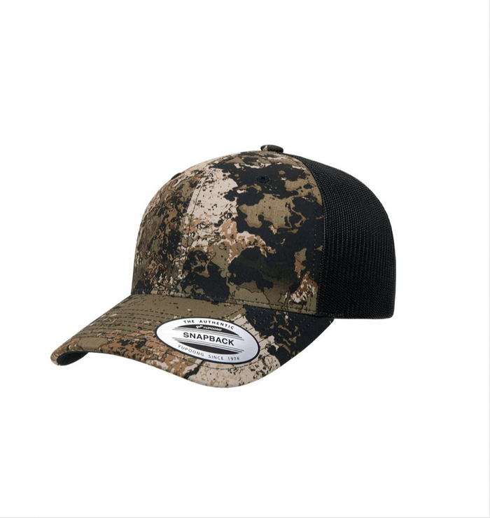 Hunting After Dark Podcast - Veil Camo Trucker Hat - Leather Patch