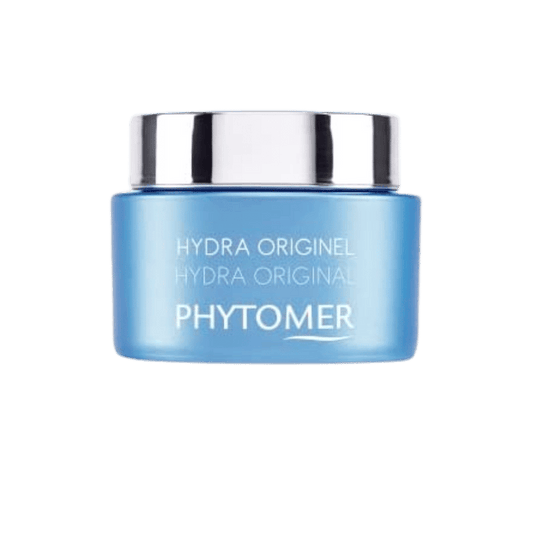 Blue jar of Hydra Original Cream | Phytomer with a shiny silver lid, designed for skincare and hydration.