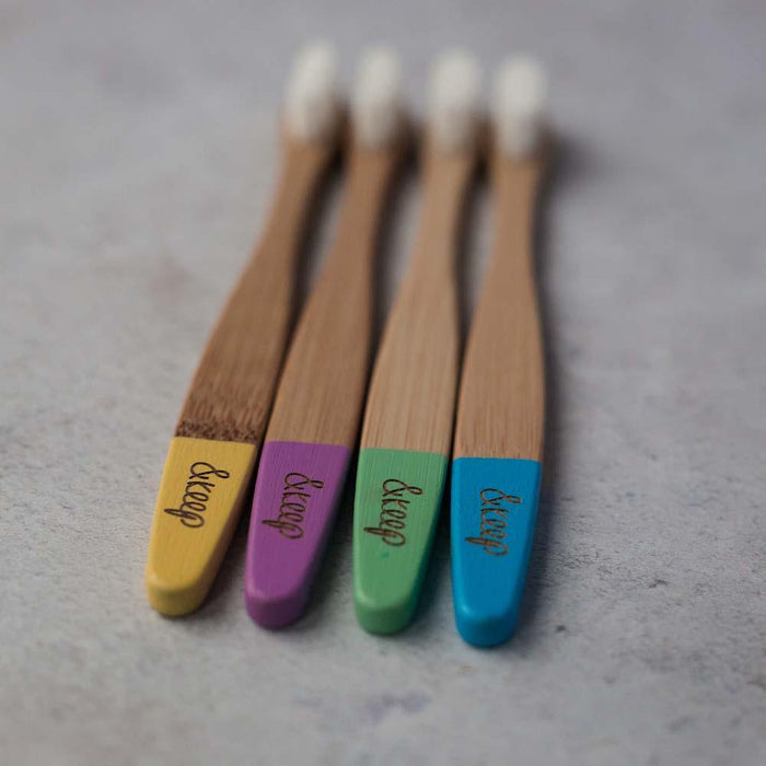 &Keep Children's Bamboo Toothbrushes - Pack of 4 Rainbow &Keep