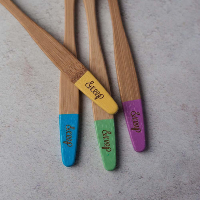 &Keep Children's Bamboo Toothbrushes - Pack of 4 Rainbow &Keep
