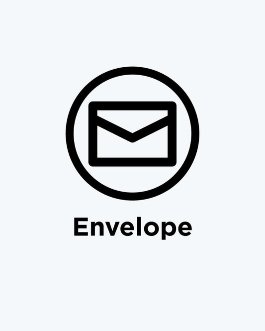 White LifeSharp Prepaid Envelope Service Icon - Front View | Benchmade Knife Co.