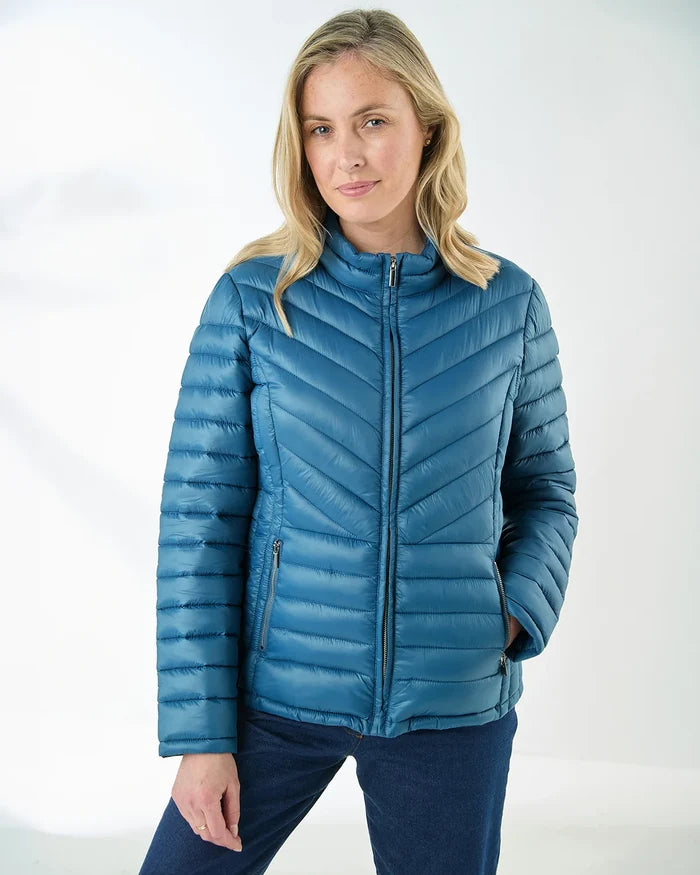 Lightly Padded Quilted Jacket - Denim Blue