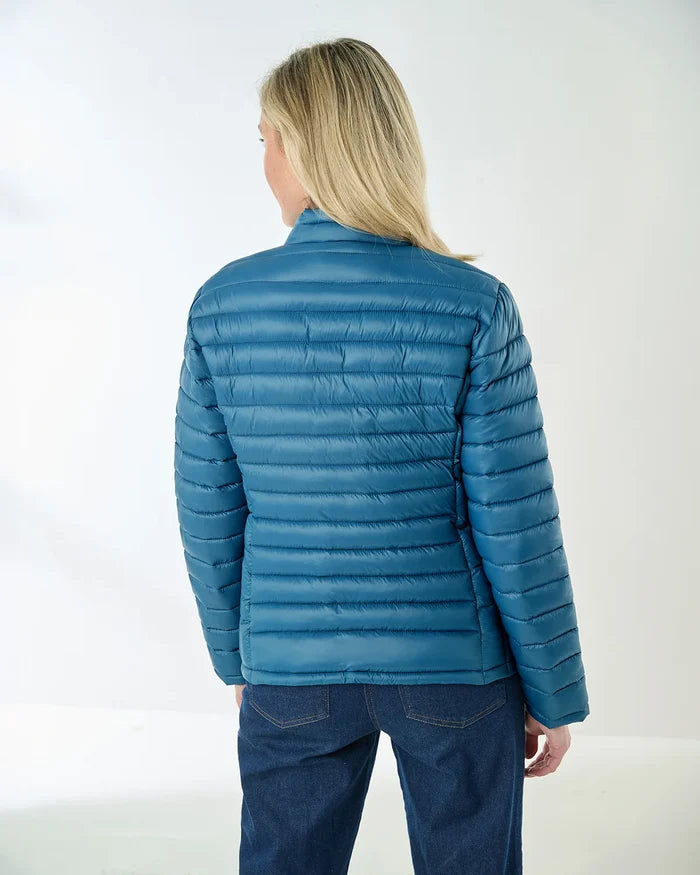 Lightly Padded Quilted Jacket - Denim Blue