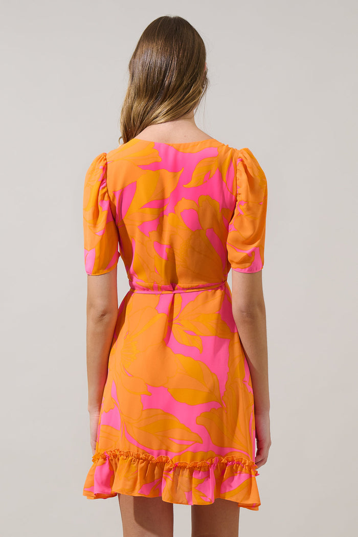 Mexia Floral Daisie Wrap Mini Dress