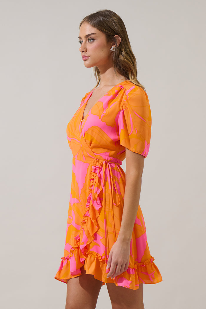 Mexia Floral Daisie Wrap Mini Dress