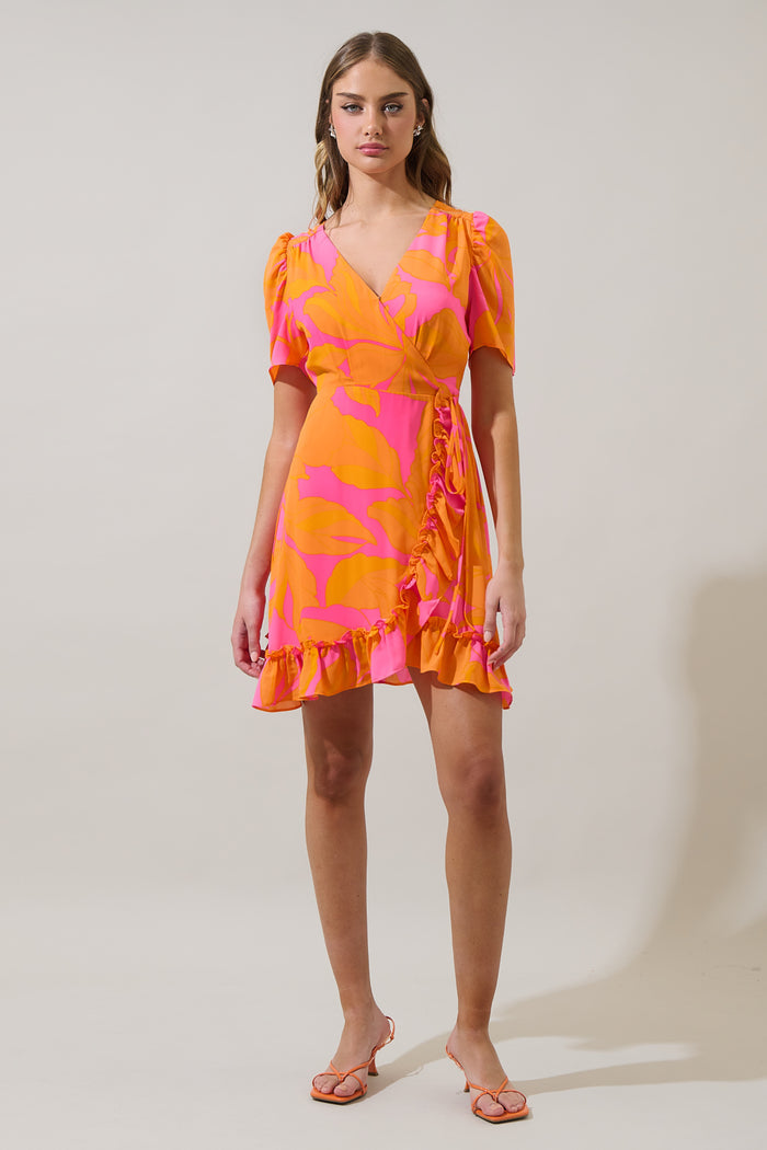 Mexia Floral Daisie Wrap Mini Dress