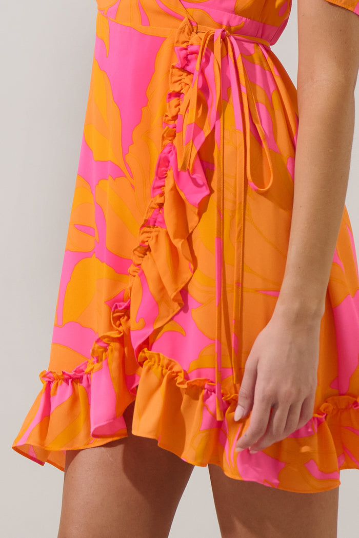 Mexia Floral Daisie Wrap Mini Dress