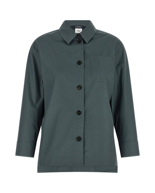 'S Max Mara Gray Cotton Blouse