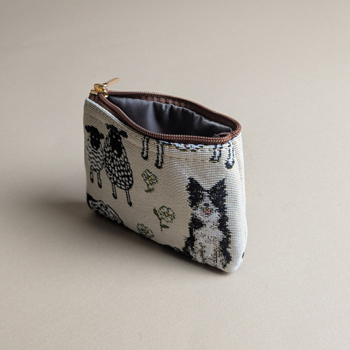 Sheep & Collie Tapestry Zip Coin Purse