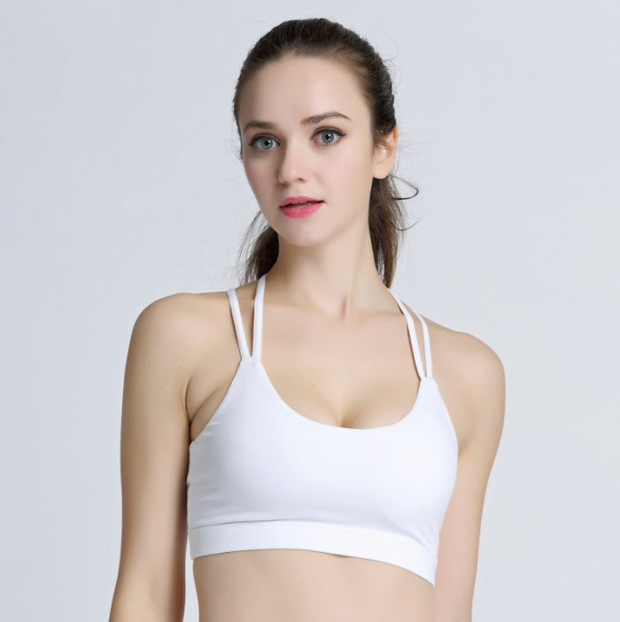Sports female mesh beauty back bra High strength yoga running bra gathered shockproof sports underwear