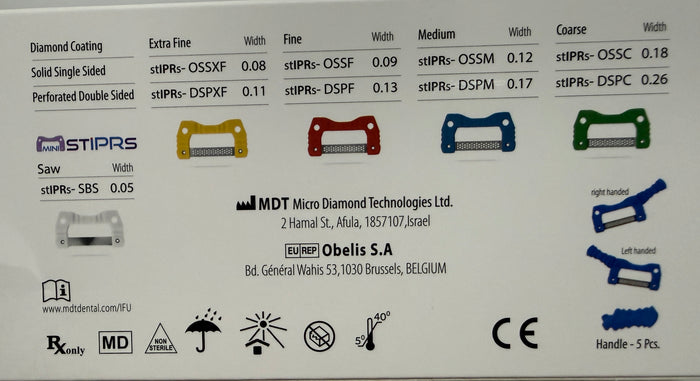 stMINI stIPRS PERFORATED DOUBLE SIDED KIT - DIAMOND COATED STAINLESS STEEL IPR STRIPS