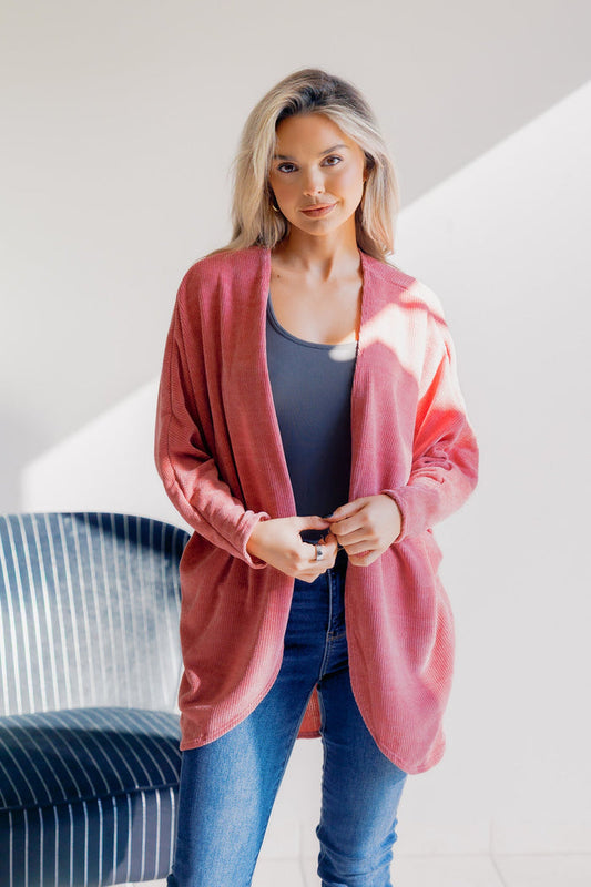Whispered Rose Open Front Cardigan
