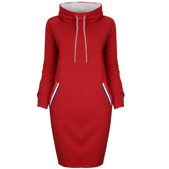 🌨️Women’s Winter Hooded Sweater Dress – Warm Oversized Casual Hoodie Dress with Pockets