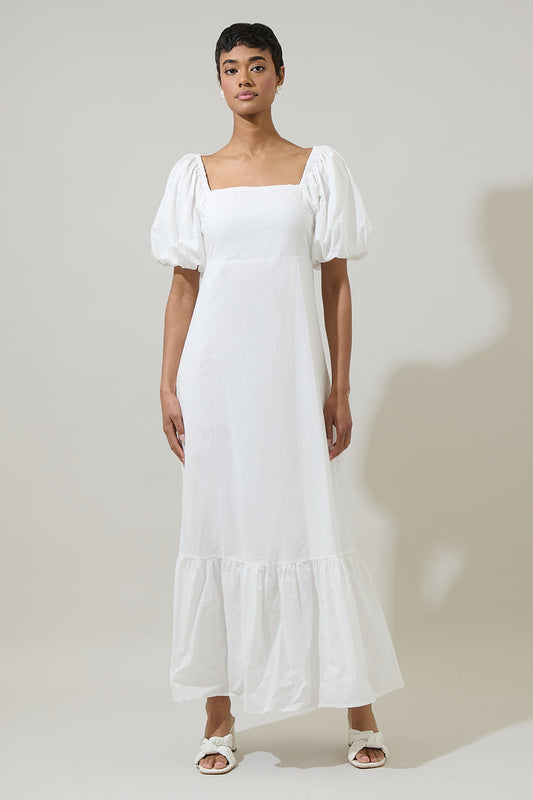 Xena Puff Sleeve Maxi Dress