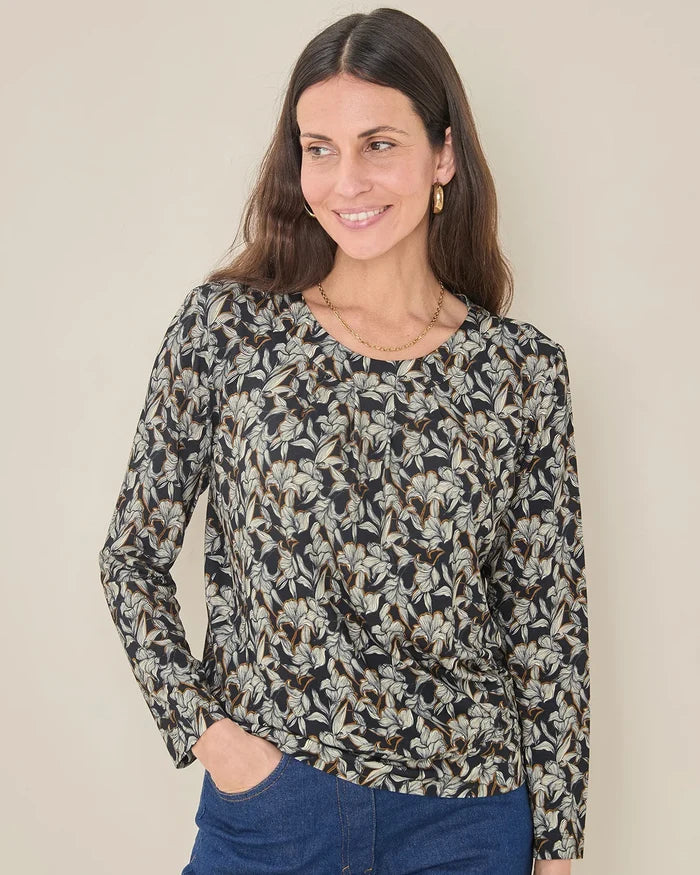 Yolanda Patterned Viscose Long Sleeve Blouson